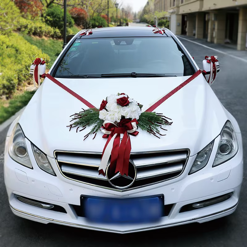 Fleurs artificielles pour décoration de voiture de mariage