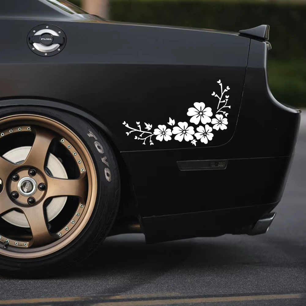 Autocollant de voiture en vinyle imperméable, grappes de fleurs de fleurs, bricolage, carrosserie, porte, fenêtre, automobile, accessoires de décoration extérieure