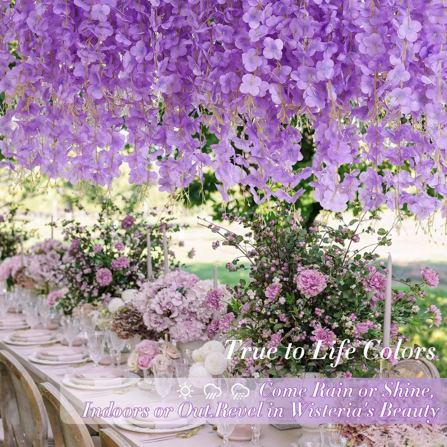 10/20/30 pièces glycine fleur artificielle vigne 60cm suspendus fausses fleurs guirlande pour fête de mariage maison