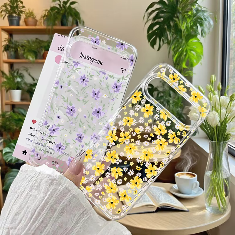 Jolie petite Coque de téléphone fleur de marguerite jaune, étui souple Transparent pour Google Pixel 10 9 Pro XL 8 7 6 6A 7A 8A