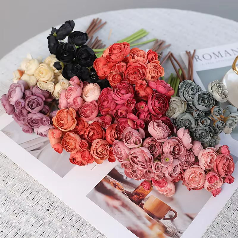 Fausses fleurs artificielles en soie