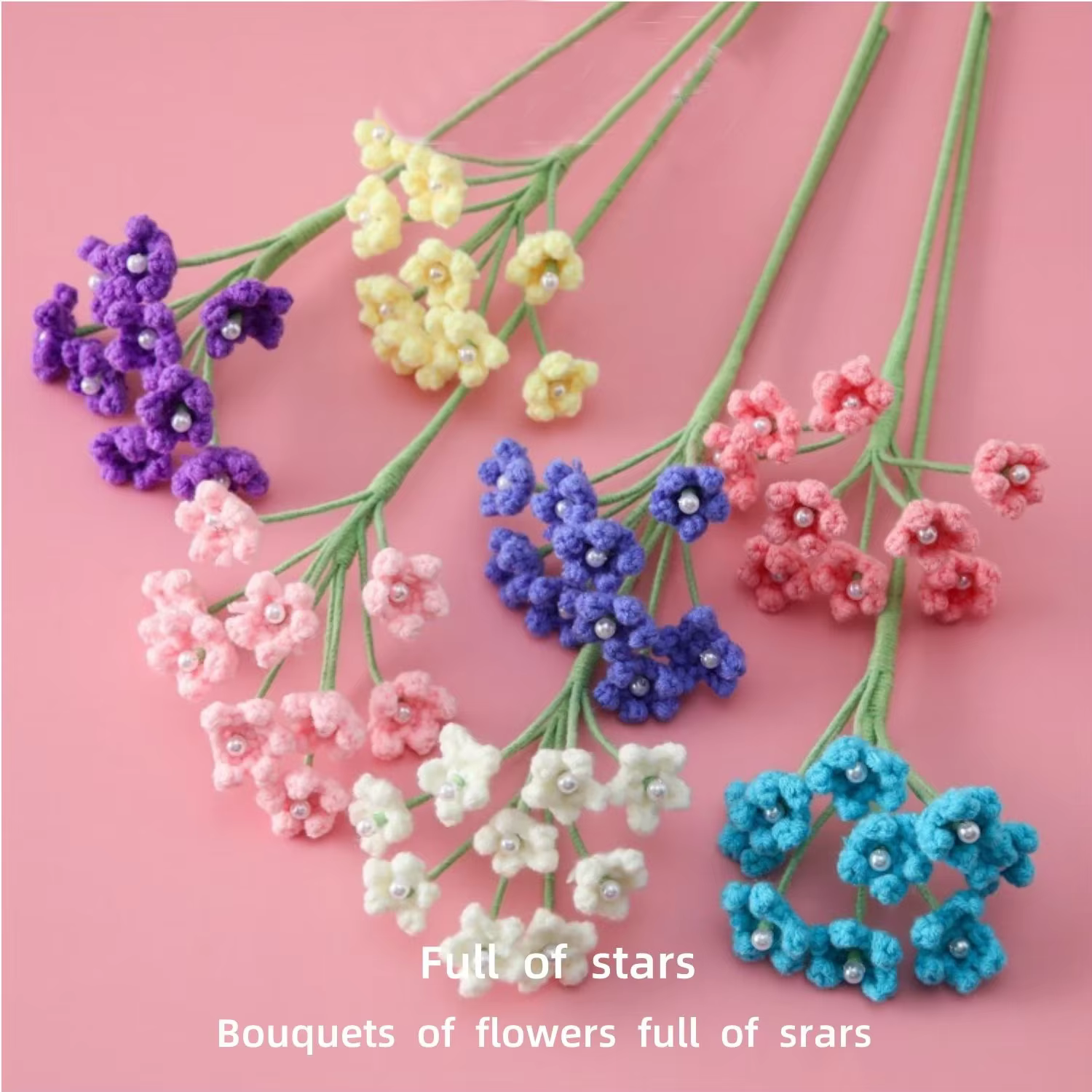 Finition tricoté fleur étoilée créative à la main tricot fleurs Crochet Bouquet