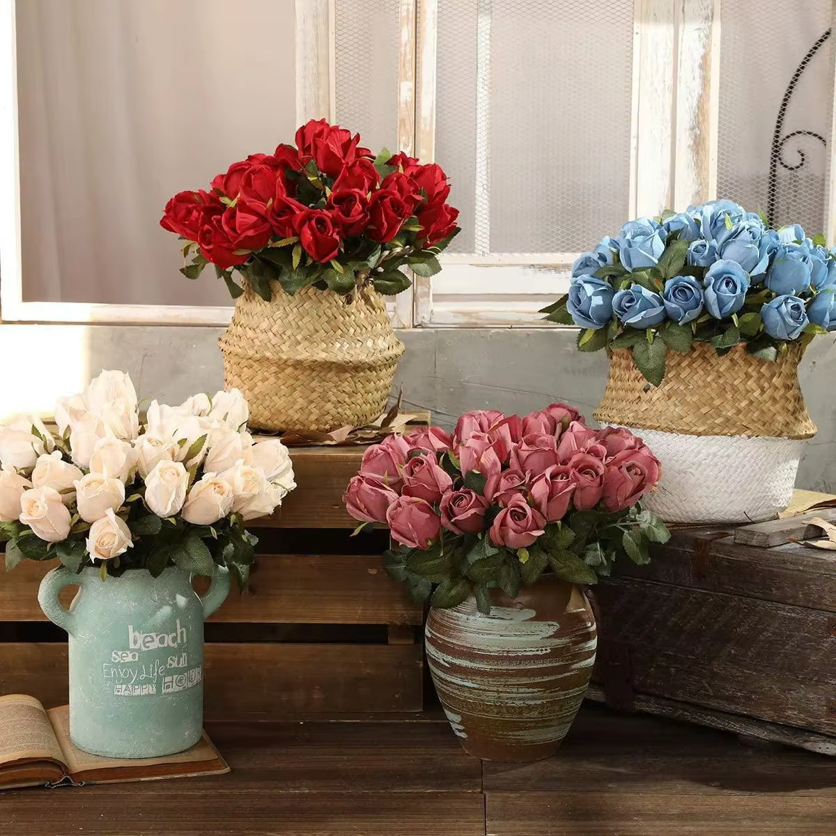 Bouquet de roses artificielles