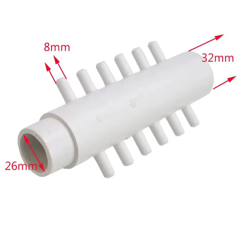 Accessoires de baignoire en plastique, distributeur d'air à 12 trous, raccordement collecteur d'air PVC 8 mm, interface de tuyau 32 mm