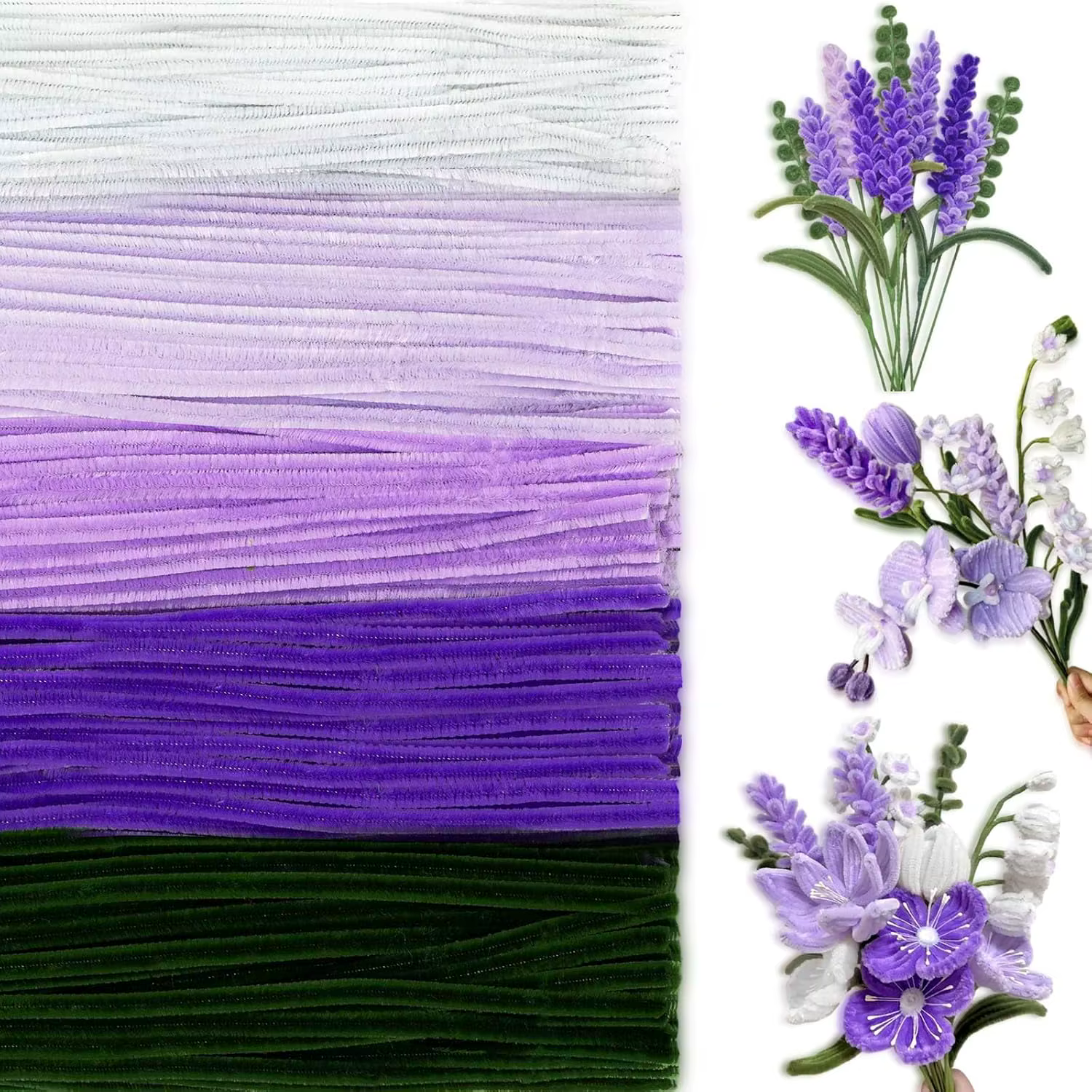 500/600 pièces nettoyeurs de tuyaux tiges de Chenille 12 pouces fournitures artisanales en vrac pour les projets d'art et d'artisanat bricolage cadeau créatif