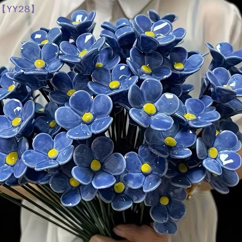 【YY28】6/8/10 pièces Fleurs éternelles artisanales en céramique