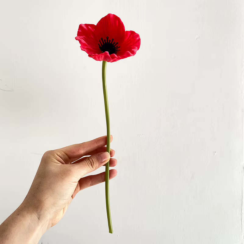Mini fleur de coquelicot artificielle en PU