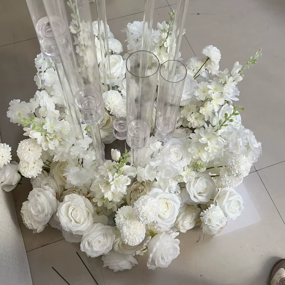 Couronne de roses artificielles en jacinthe blanche