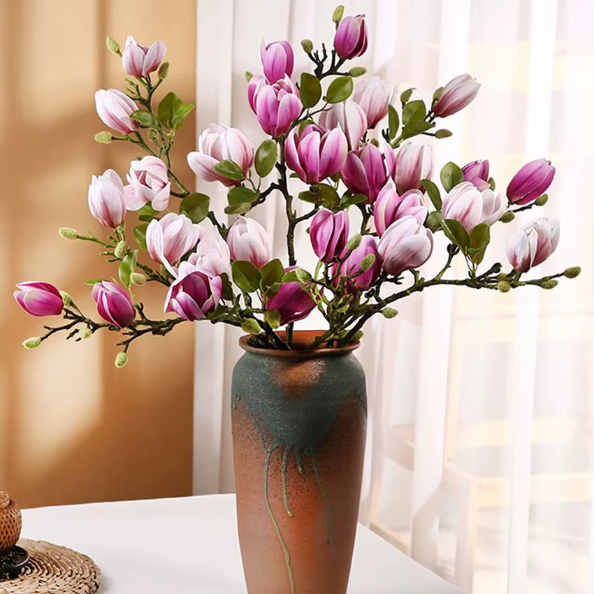 Bouquet de magnolia artificielle en soie