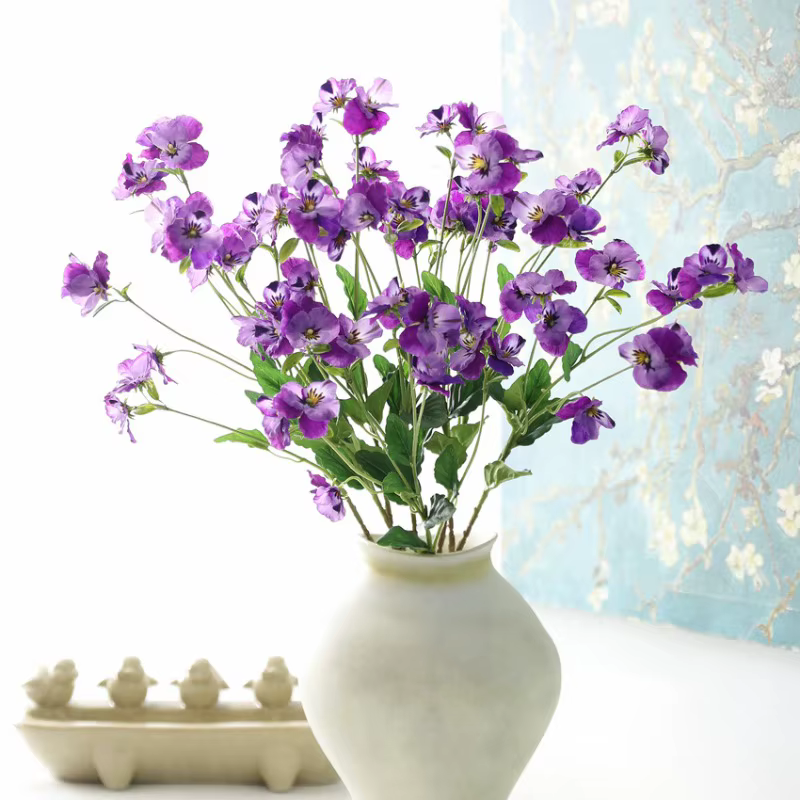 5 pièces de fleurs artificielles en soie blanches