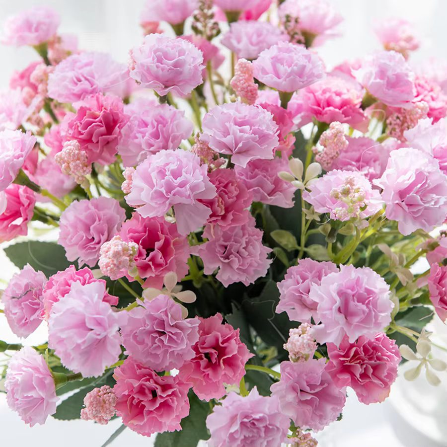5 fourchettes 15 têtes de fleurs artificielles