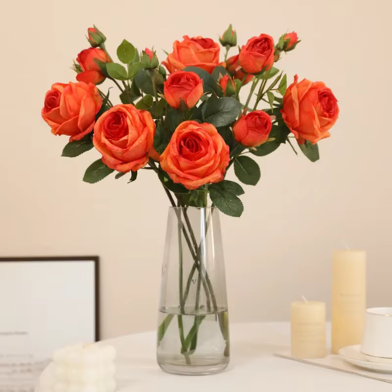 Injtrash-Fleurs artificielles colorées pour la décoration de la maison et de la chambre