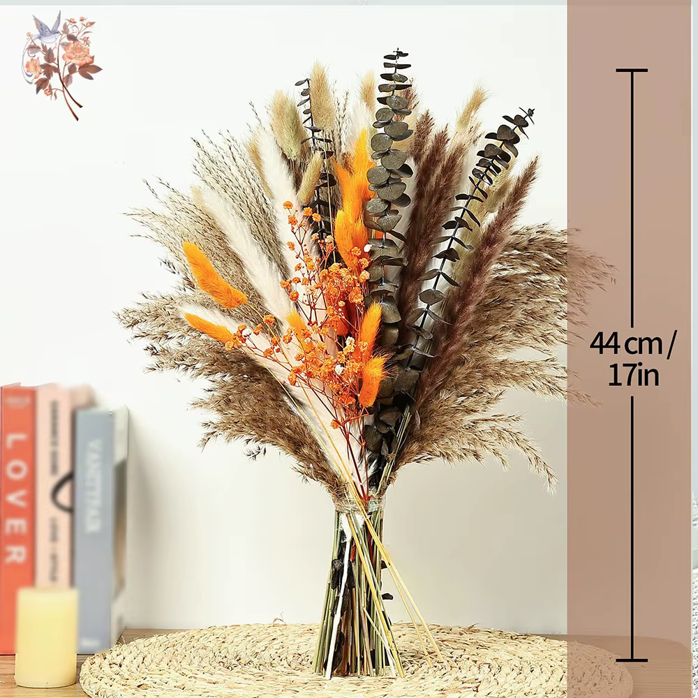 Bouquets de fleurs séchées naturelles au toucher réel