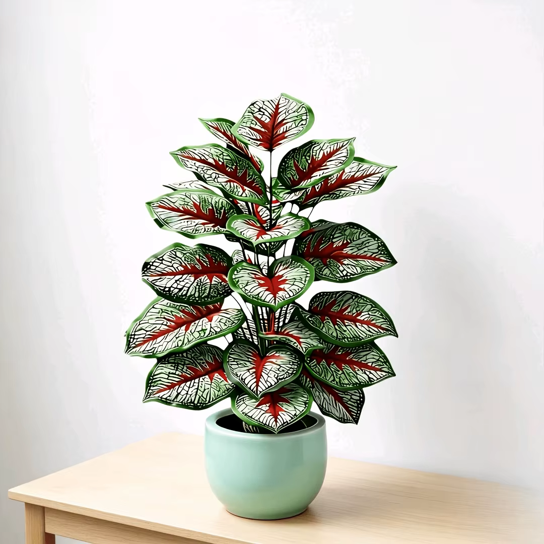 1 pièce de Caladium artificiel à veines rouges