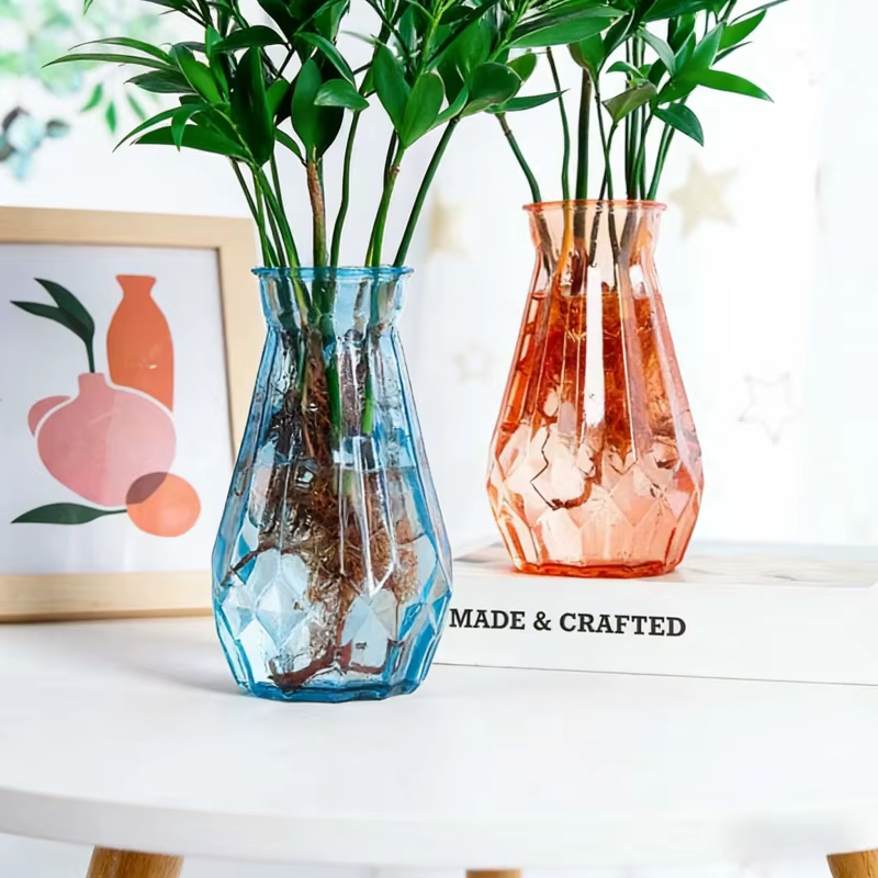 Vase hydroponique en plastique transparent pour plantes vertes