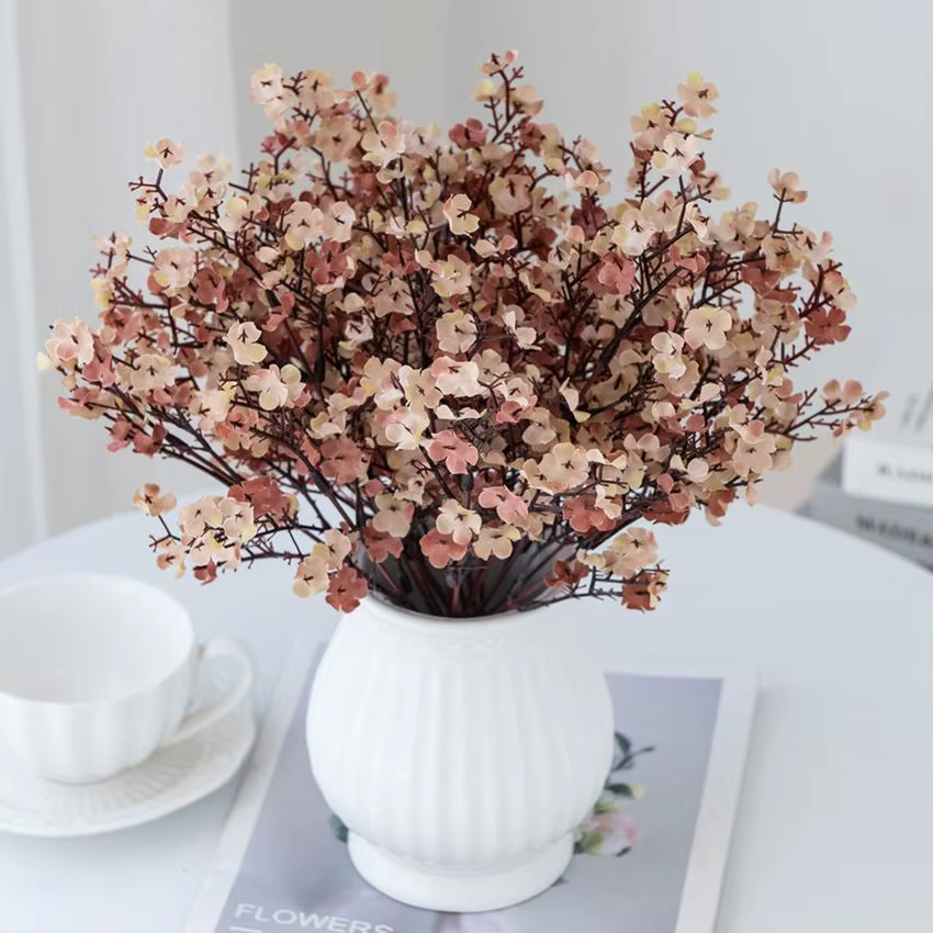 Fleur artificielle Soie Gypsophila Pêche Maison Vase Table En Plein Air Jardin Arche De Mariage Bouquet De Mariée Festival BRICOLAGE Décoration de Scène