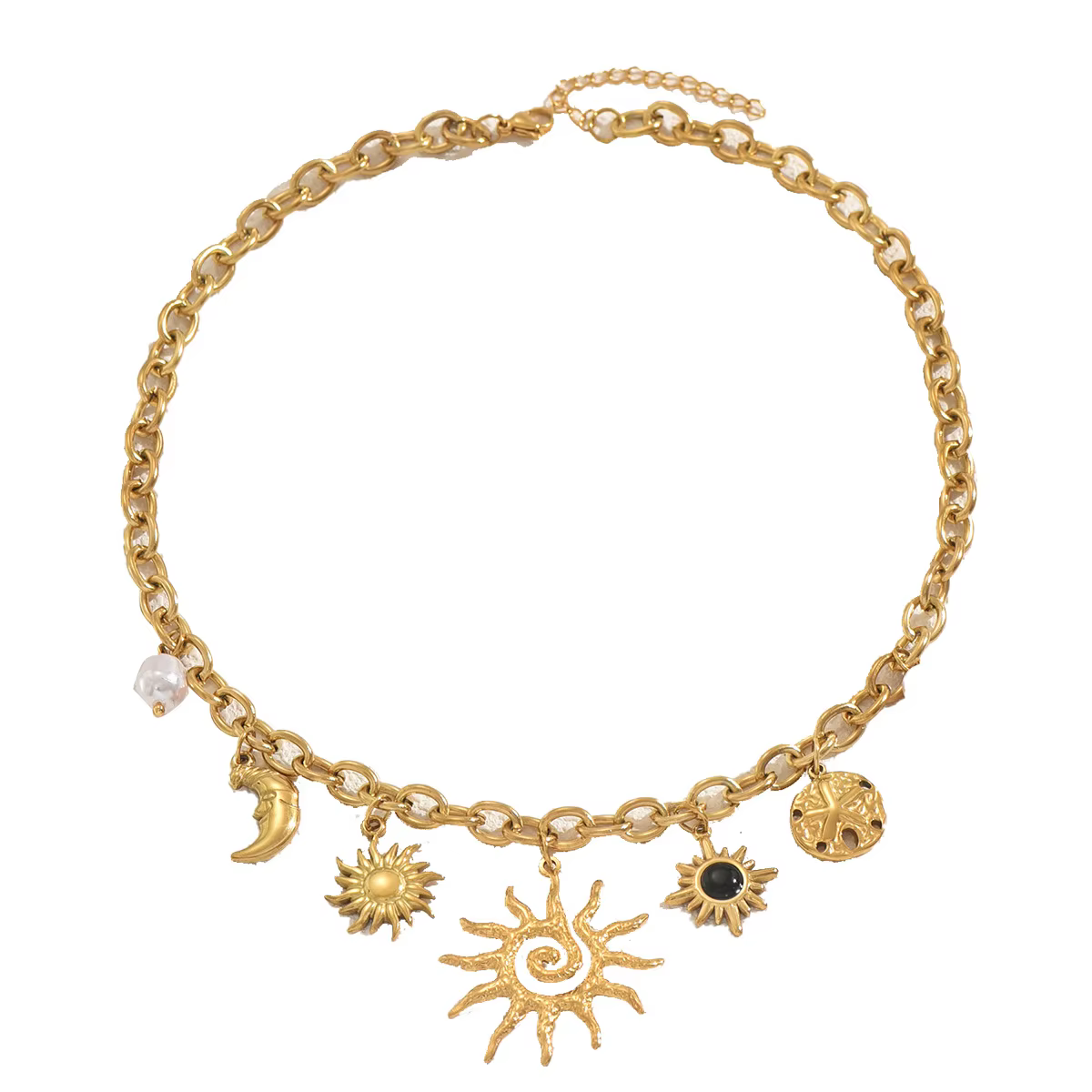 Colliers à pampilles en alliage pour femmes, pendentifs géométriques en perles de tournesol, personnalisés, à la mode, polyvalents, bijoux, cadeau de noël