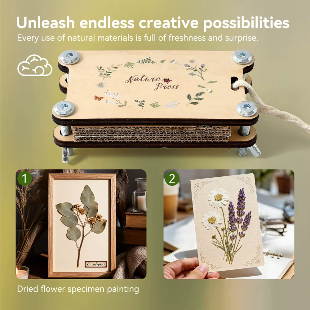 Kit de presse à fleurs en bois pour fleurs séchées pressées