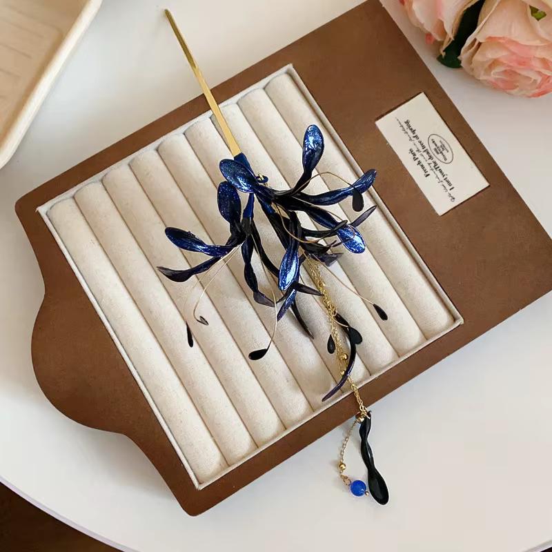 Bâtonnets de cheveux à franges en forme d'araignée rouge pour femmes, épingles à cheveux Hanfu, goutte d'huile, tempérament délicat, accessoires de fête de mariage