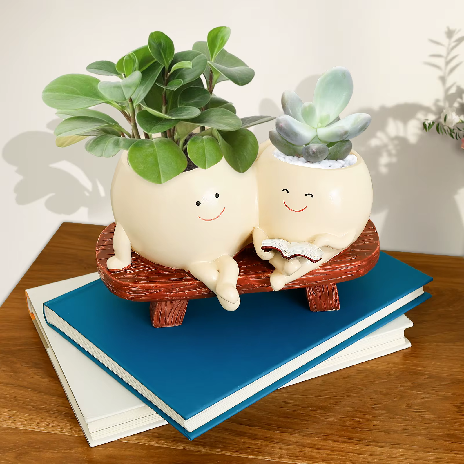Pots succulents sourire visage planteur Pot résine mignon balançoire chaise suspendue créative fleur