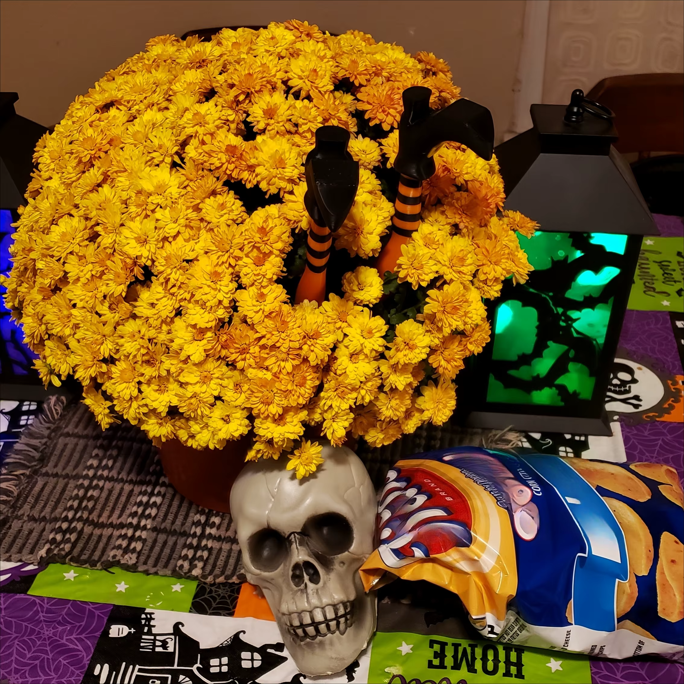 Lot de 2 pots de fleurs en forme de jambe de sorcière
