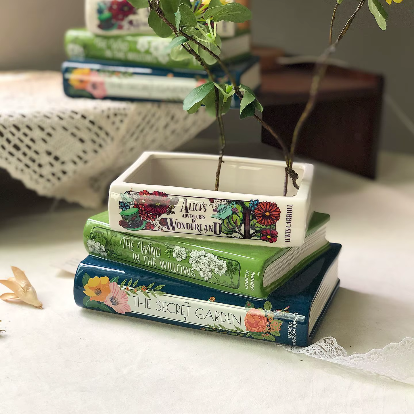 Pot de fleurs vintage en céramique