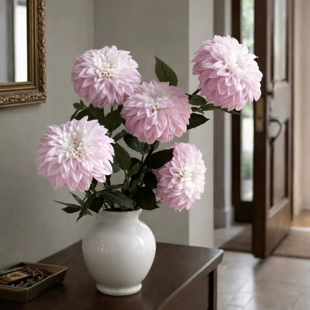 Arrangement floral : Grande fleur artificielle réaliste en forme de dahlia imprimée en 3D