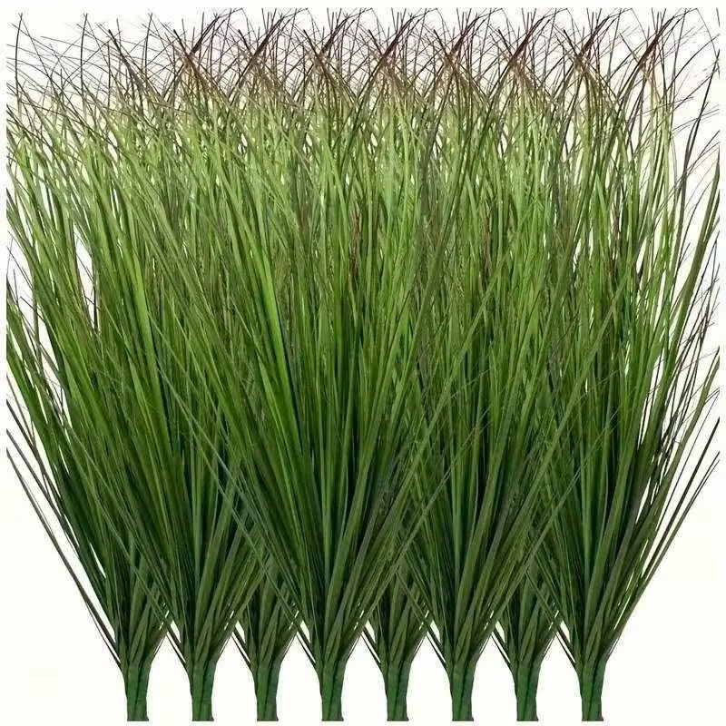 12/28 pièces de plantes vertes artificielles - Herbe d'oignon en résine | Convient à la décoration intérieure/extérieure