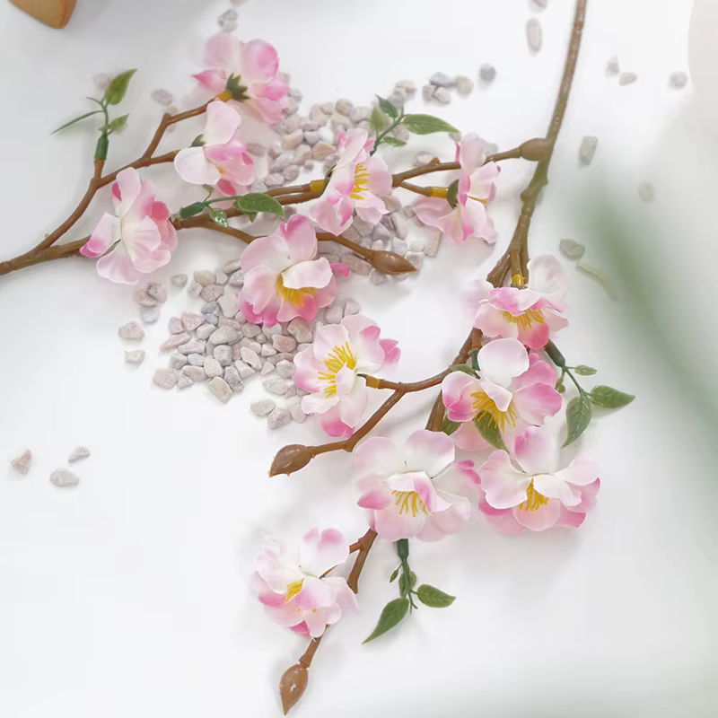 Branches de fleurs de pêcher artificielles