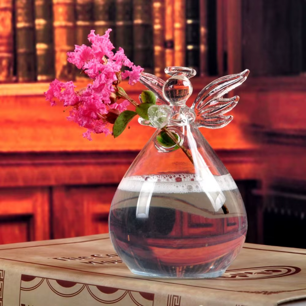 Vase d'ange Transparent en forme d'ange