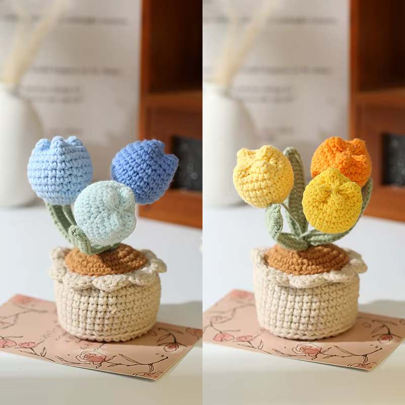 Crochet tulipes fleurs tricotées belle fausses