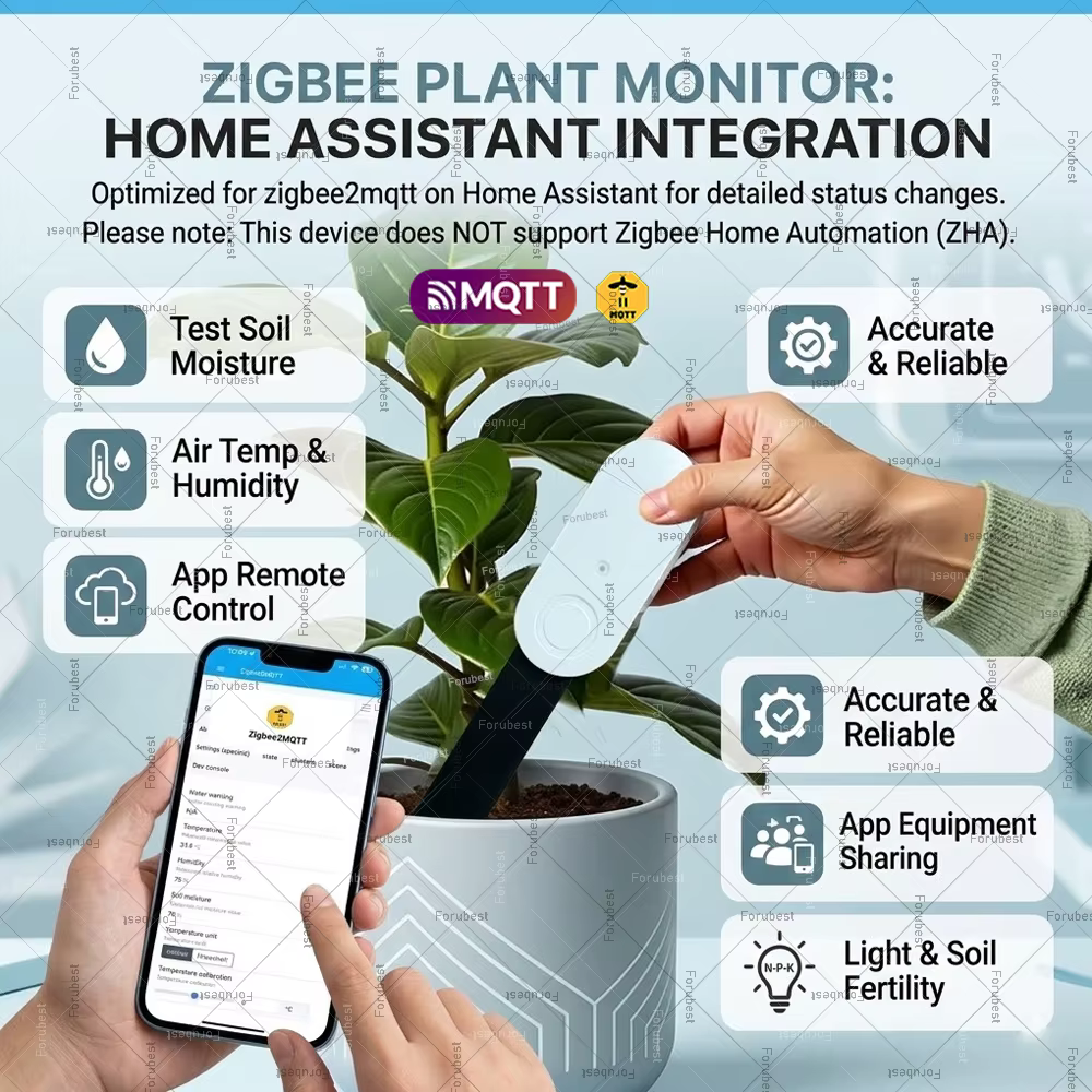Capteur d'humidité du sol pour plantes Zigbee