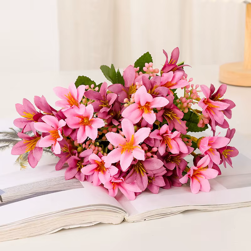 Bouquet de 18 lys calla artificiels en soie pour décoration de table de mariage