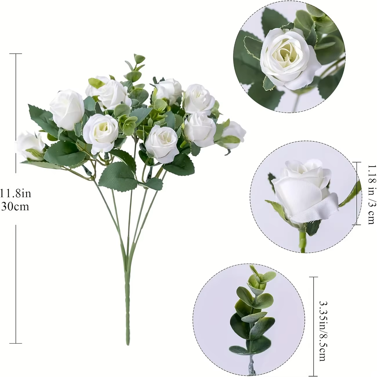 Bouquet de roses artificielles en soie