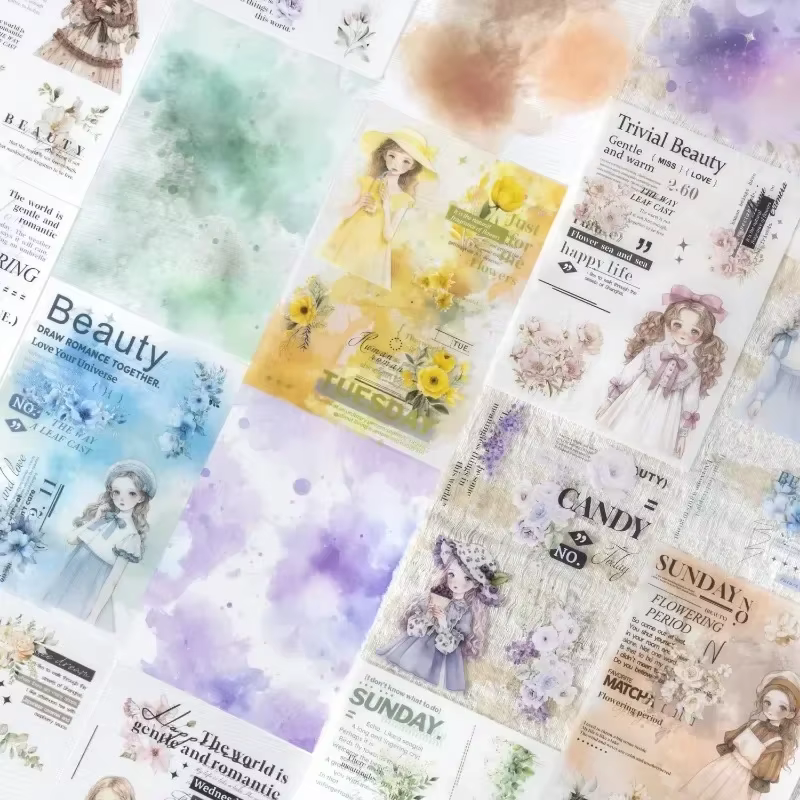 Paquet d'autocollants à motif de langue de fleur