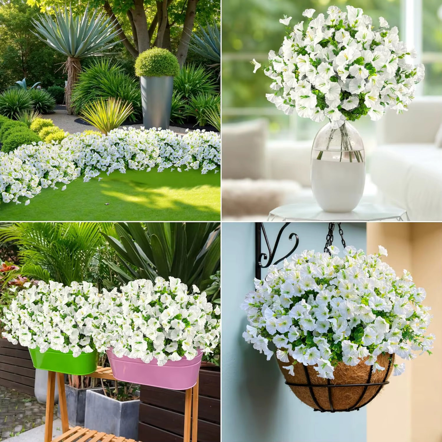 Fleurs artificielles de glycine pour décoration extérieure