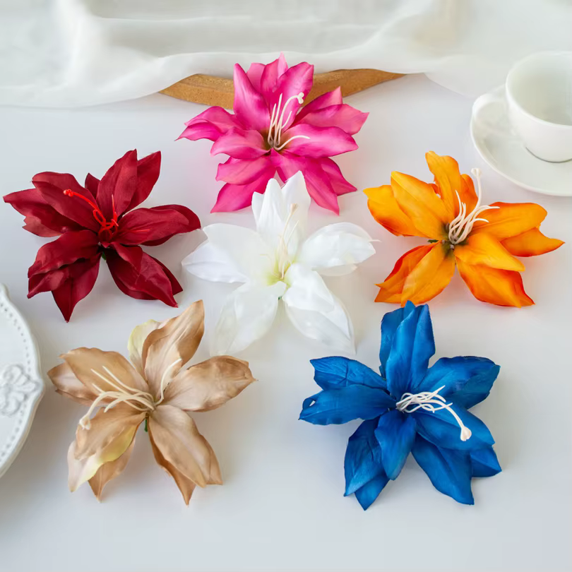 Fleurs artificielles en soie de lys pour la maison