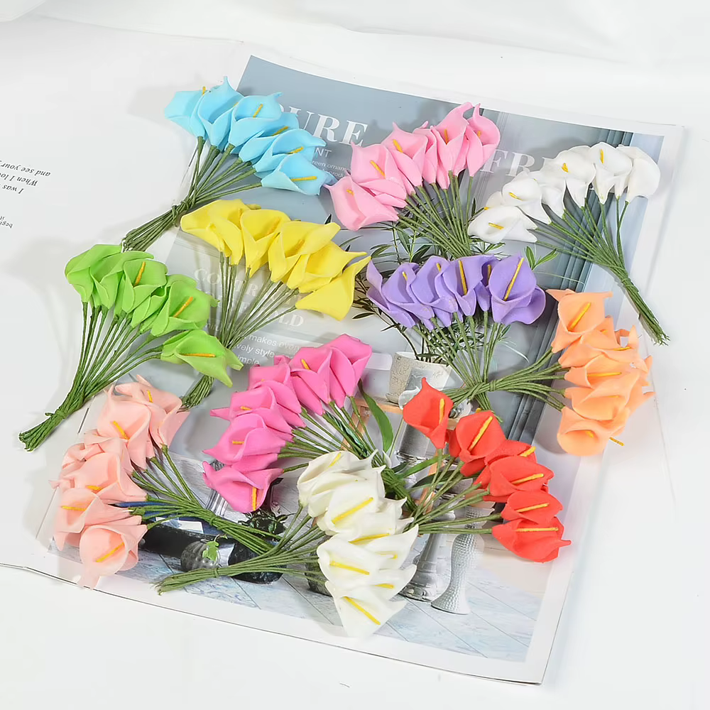 Mini fleurs artificielles en mousse PE