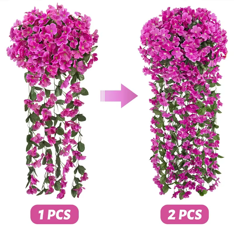 Guirlande de fleurs artificielles en lierre violet pour décoration d'arche de mariage