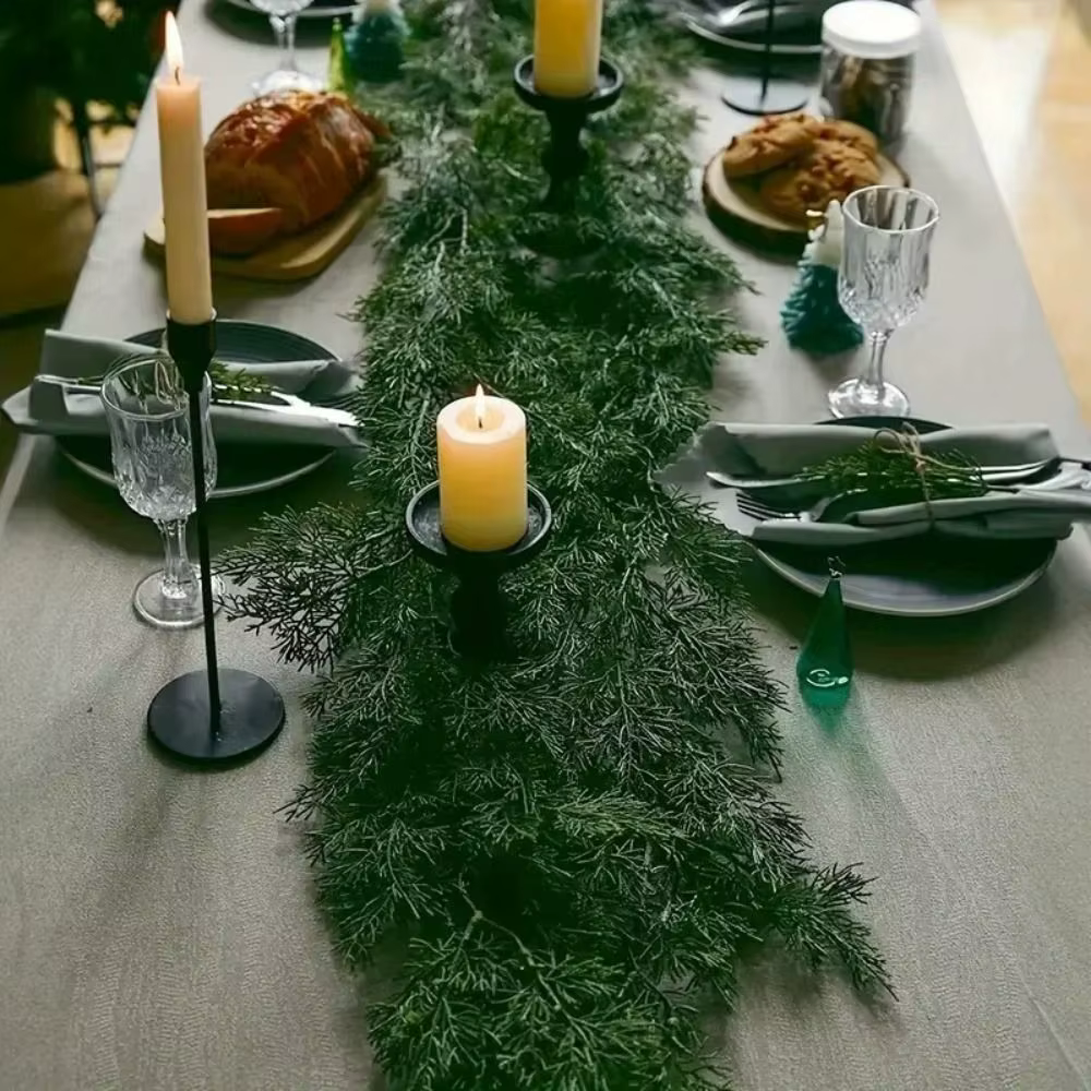 Couronne de pin de cyprès artificiel vert