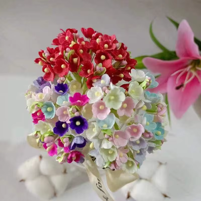 Mini bouquet de roses artificielles en papier