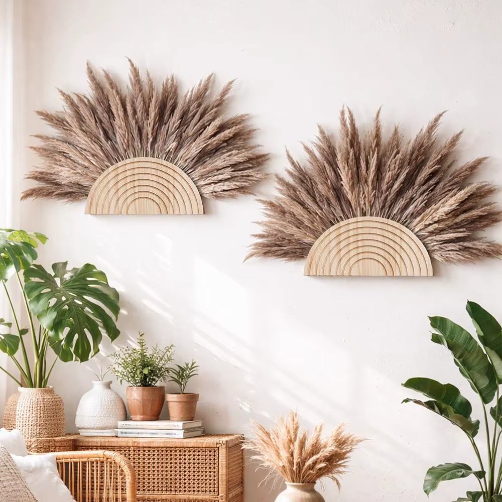Support mural en bois artisanal pour fleurs