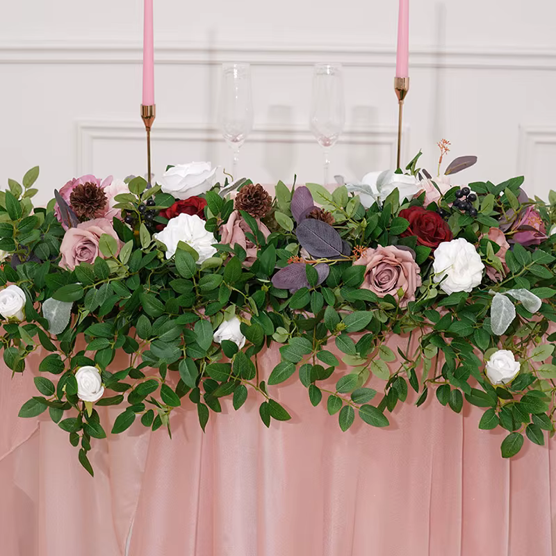 Pâte de haricots couleur Rose verdure Table fleur Photo accessoires cheminée décor mariage réception pièce maîtresse Arrangement Floral H864626
