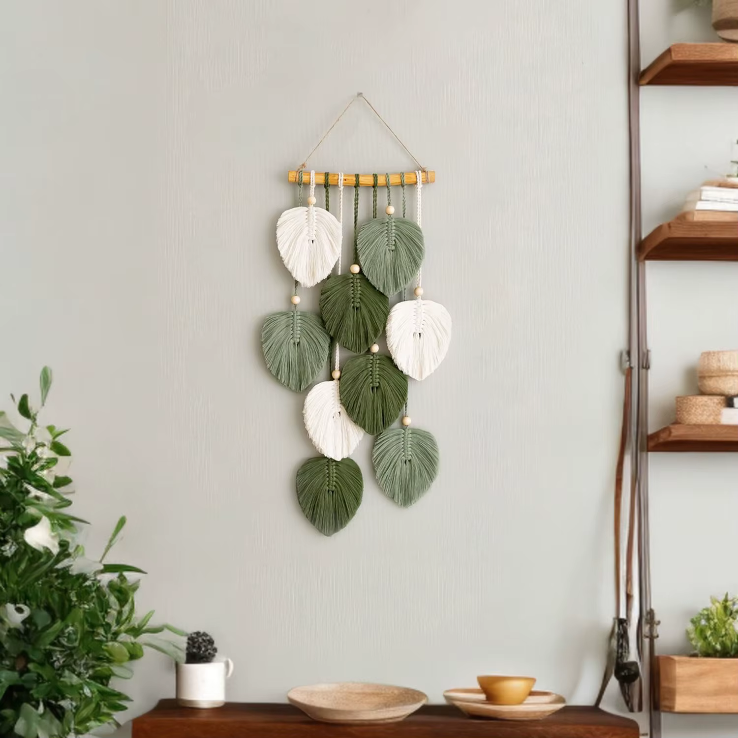 Décoration murale en macramé