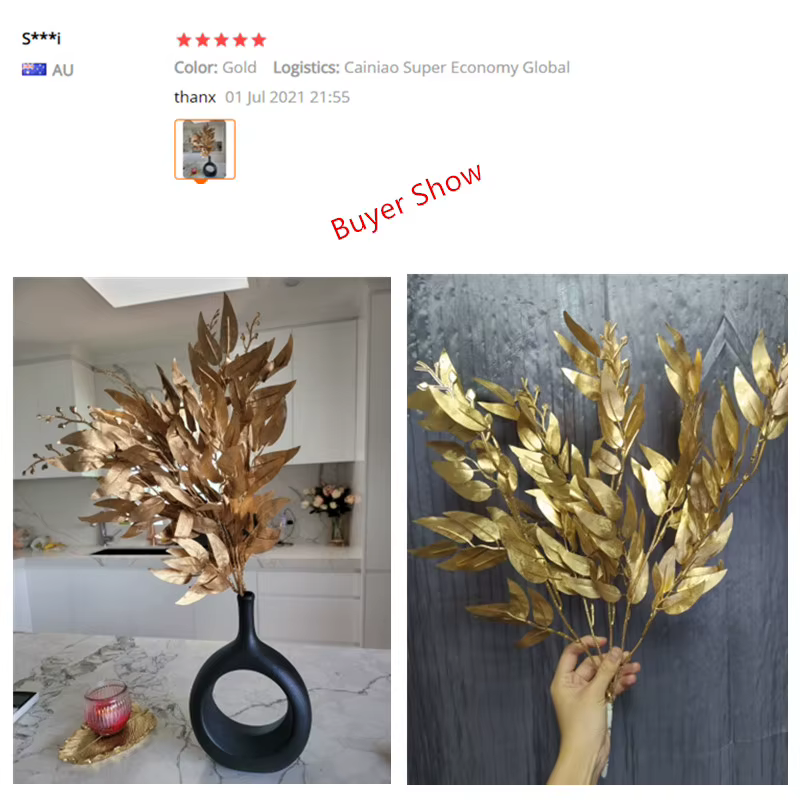 Feuilles de Saule Dorées Artificielles