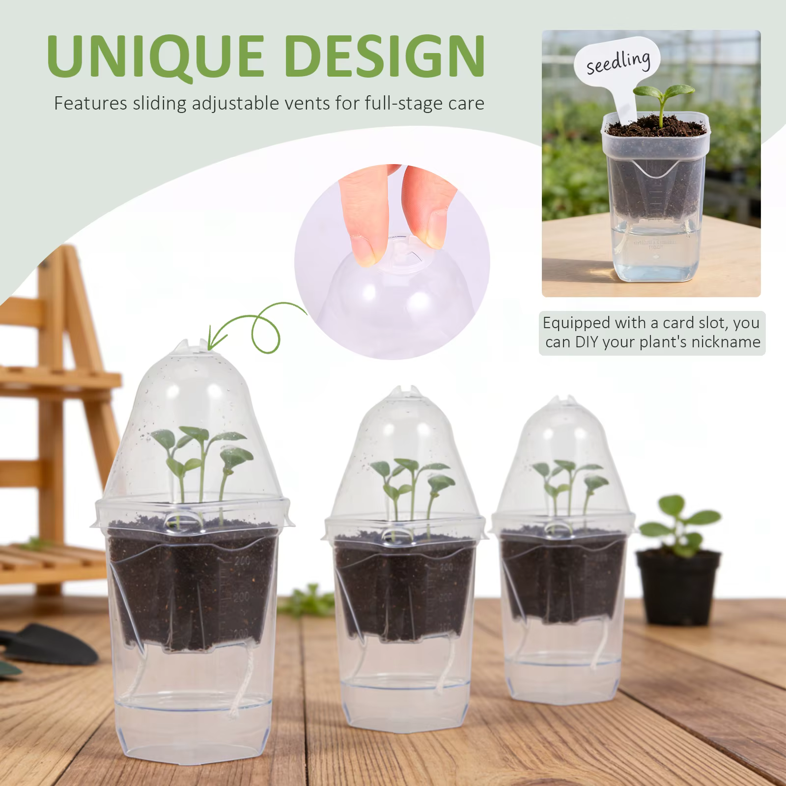 12 Pots de Fleurs Auto-Arrosants en Plastique Transparent pour Plantes Hydroponiques