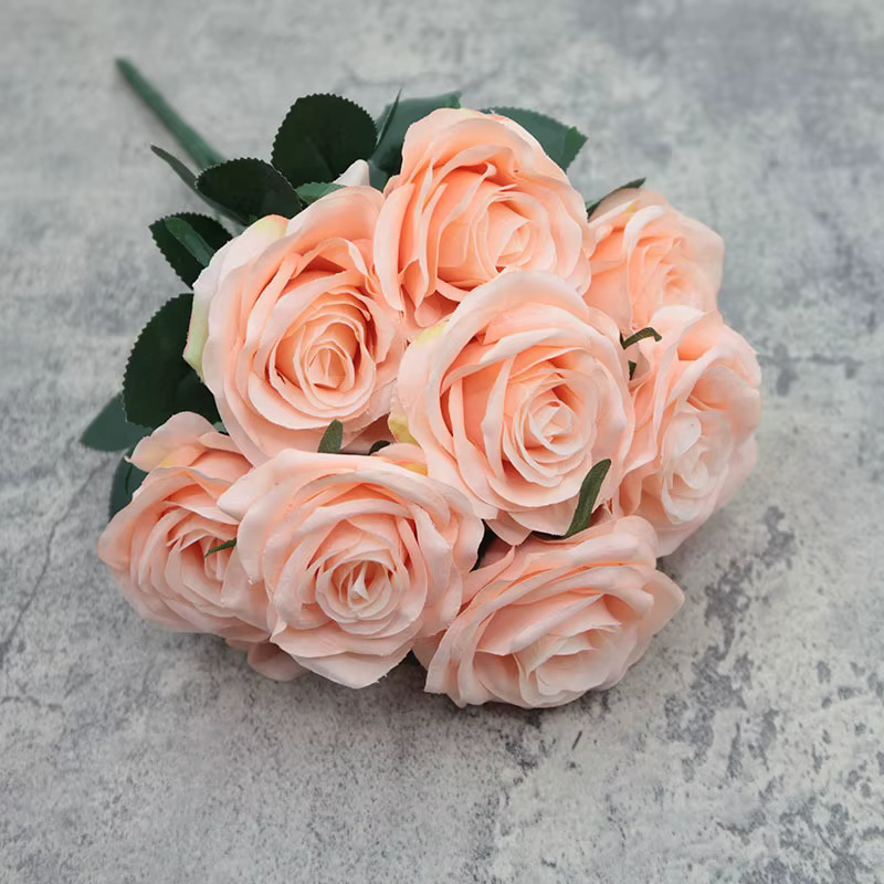 Rose bleue fleur artificielle 10 têtes grand Bouquet fleurs artificielles Roses