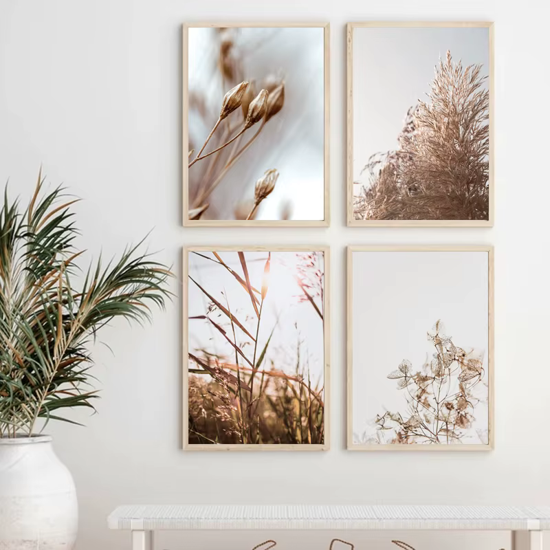 Ange Reed Nature Plante Toile Beige Paysage Peinture
