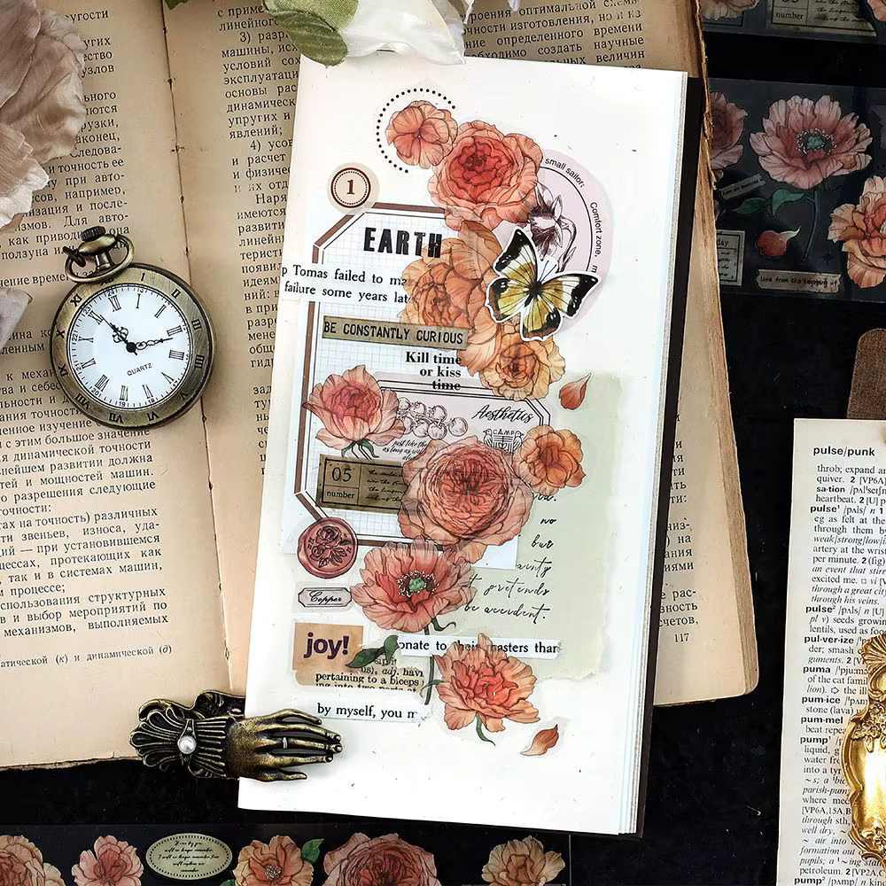 Autocollant décoratif avec fleurs et plantes