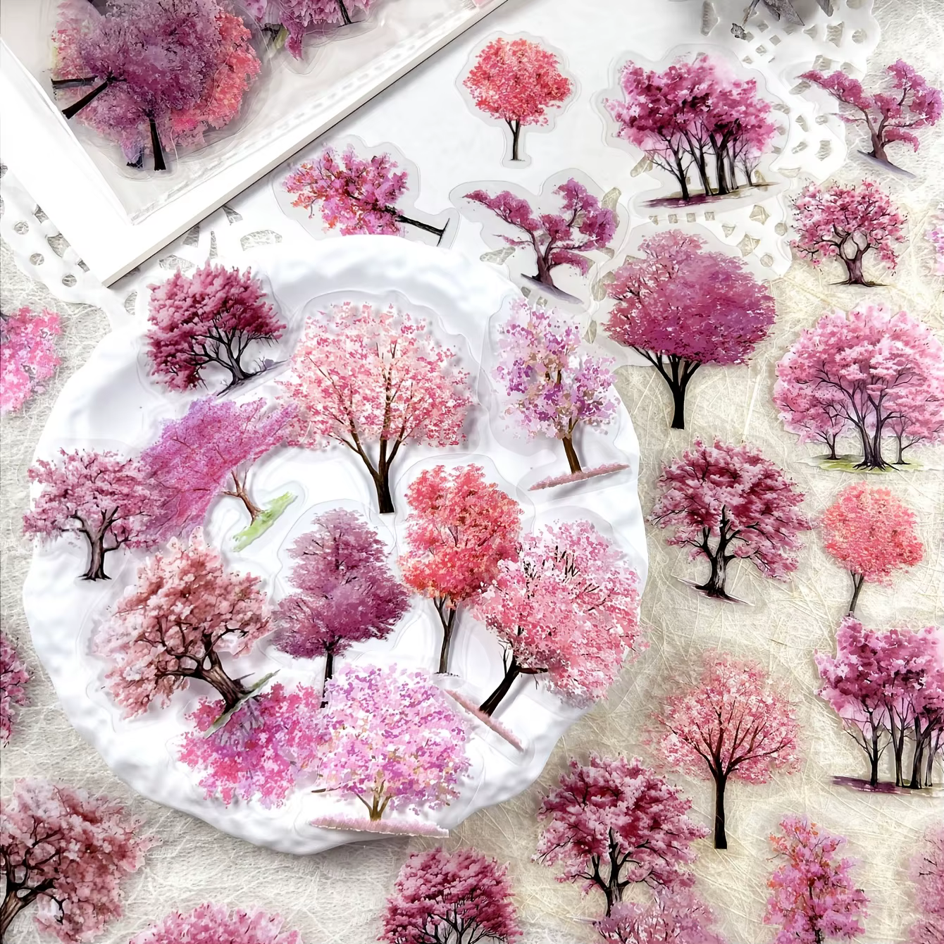 JIANQI 40 pièces/paquet de nombreux matériaux d'arbre autocollants quatre saisons décor bricolage compte à main journal
